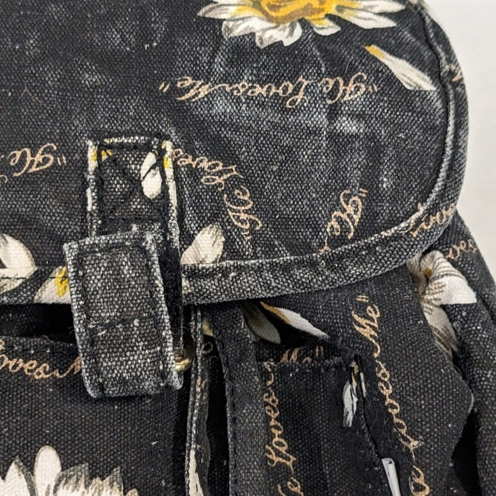 Vintage Sassaby Daisy Floral Mini Backpack Black He Loves Me 90s Sling Bag Y2K - Picture 16 of 16